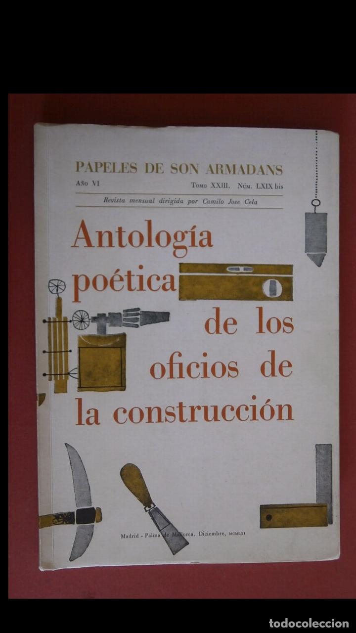 Libri di seconda mano: Antologia po&eacute;tica de los oficios de la construcci&oacute;n. Papeles de Son Armadans
