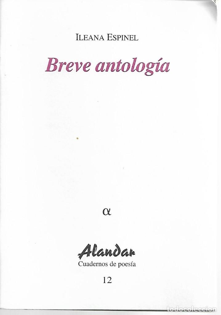 Libros de segunda mano: 2000 . CUADERNOS POESIA ALANDAR.N&ordm; 12. ILEANA ESPINEL. BREVE ANTOLOGIA. GUAYAQUIL ECUADOR