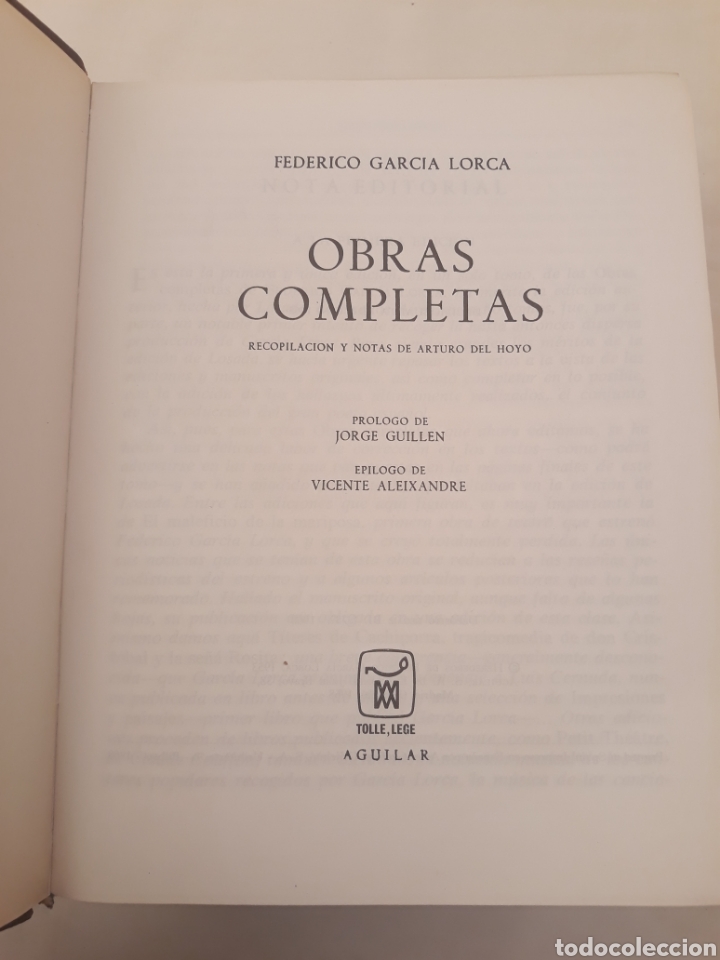 Libros de segunda mano: Federico Garcia Lorca. Obras Completas. - Foto 5