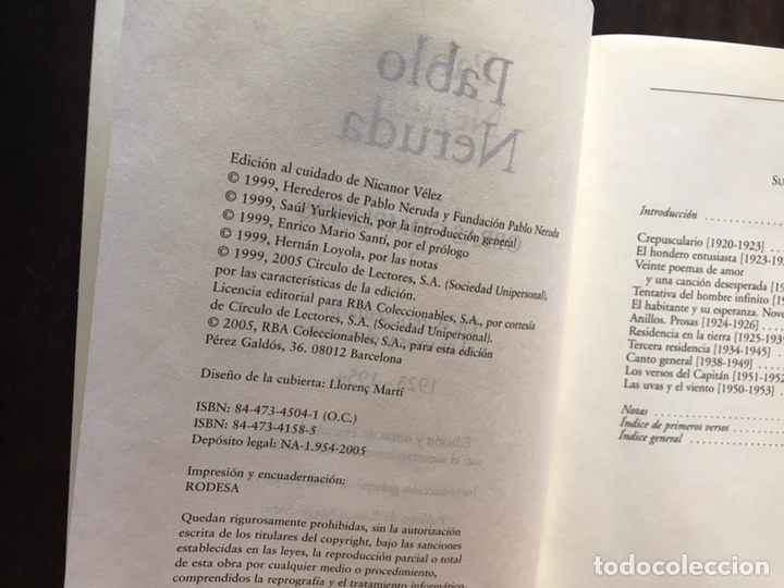 Libros de segunda mano: Pablo Neruda. Obra completa I. RBA. Como nuevo - Foto 4