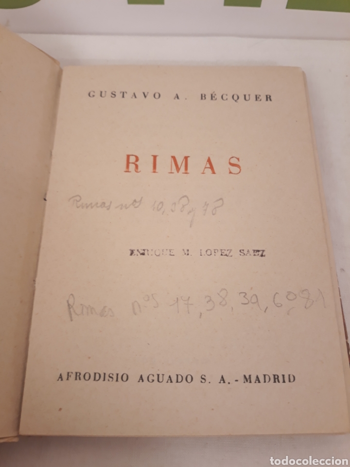 Libros de segunda mano: Gustavo Adolfo Becquer. Rimas. - Foto 2