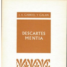 Libros de segunda mano: GABRIEL Y GALÁN (J. A.).– DESCARTES MENTÍA. POEMAS. (1977-1974)- COLECCIÓN PROVINCIA. Lote 170026124