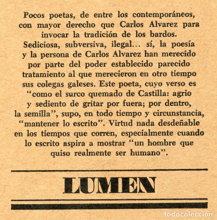 Libros de segunda mano: CARLOS ALVAREZ. LOS POEMAS DEL BARDO. - Foto 2