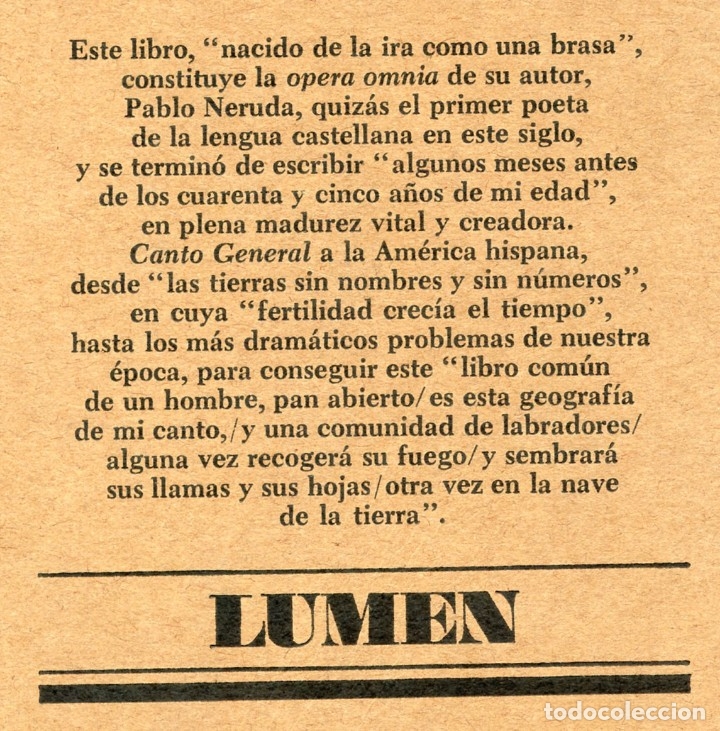Libros de segunda mano: PABLO NERUDA. CANTO GENERAL. - Foto 2