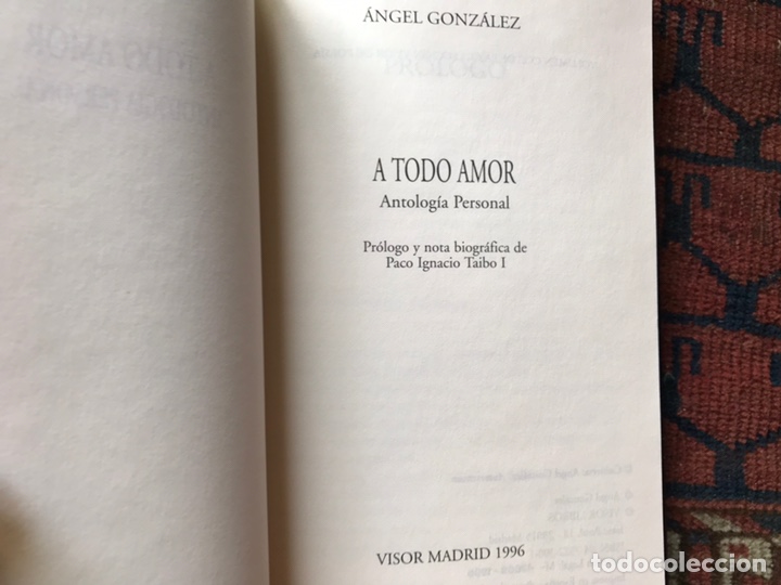 Libros de segunda mano: A todo amor. &Aacute;ngel Gonz&aacute;lez - Foto 3