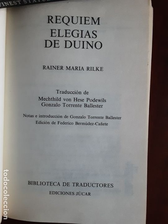 Libros de segunda mano: Requiem, elegias de Duino - Rilke - ed. Biling&uuml;e - Foto 2