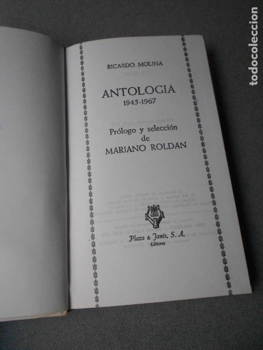 Libros de segunda mano: RICARDO MOLINA. ANTOLOGIA - Foto 2
