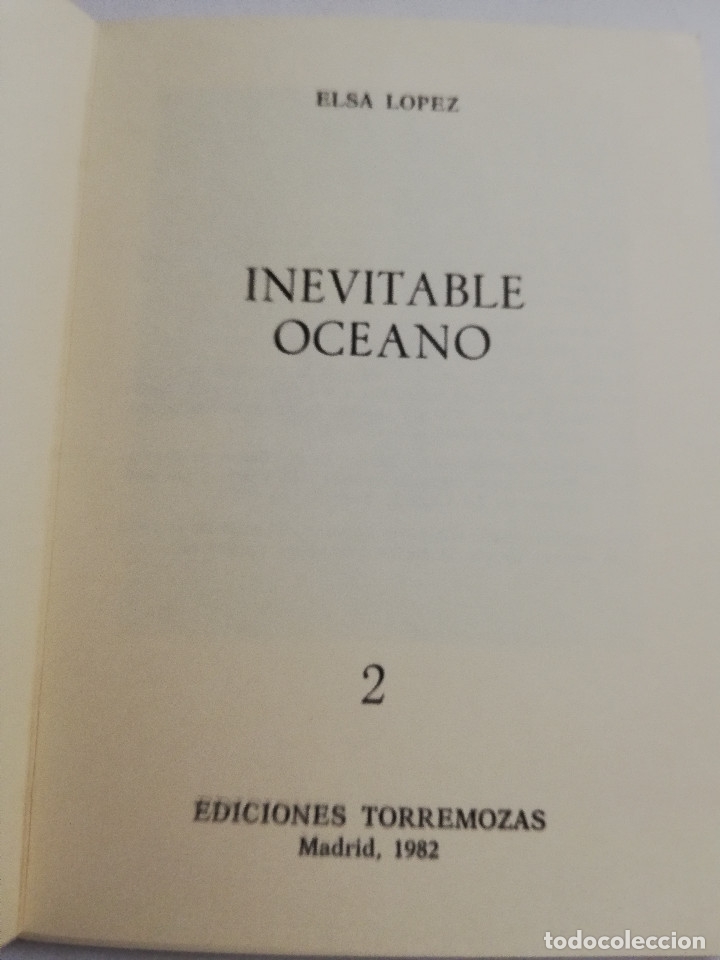 Libros de segunda mano: INEVITABLE OCEANO (ELSA L&Oacute;PEZ) EDICIONES TORREMOZAS - Foto 2