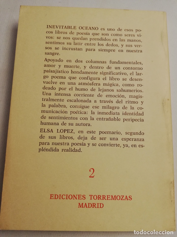 Libros de segunda mano: INEVITABLE OCEANO (ELSA L&Oacute;PEZ) EDICIONES TORREMOZAS - Foto 5