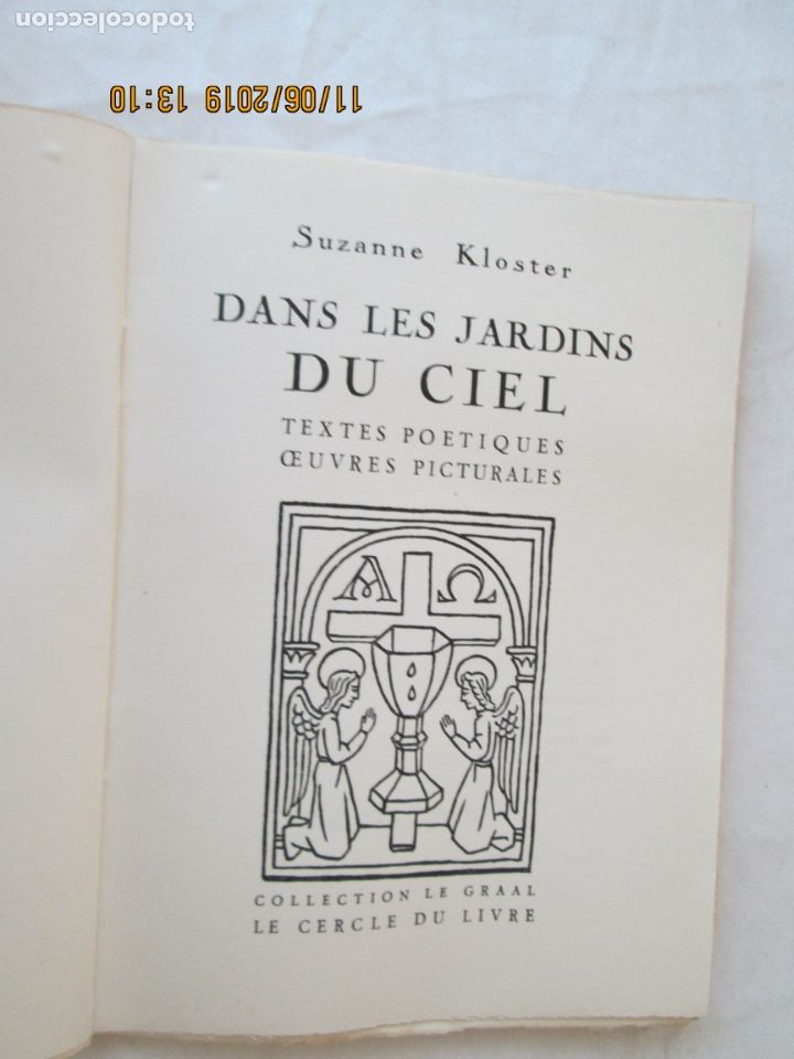 Libri di seconda mano: DANS LES JARDINS DU CIEL - SUZANNE KLOSTER - LE CERCLE DU LIVRE 1953 - EXEMPLAIRE SUR VELIN N&ordm; 511.