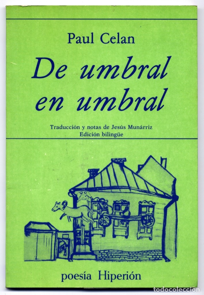 Libros de segunda mano: CELAN, Paul.  De umbral en umbral. 1985. - Foto 1