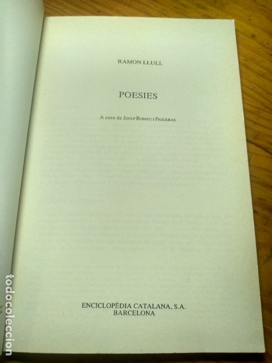 Libros de segunda mano: POESIES. RAMON LLULL. - Foto 2