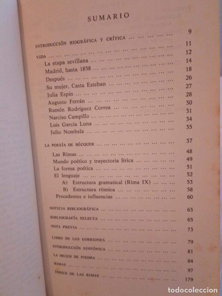 Libros de segunda mano: 393-RIMAS, Gustavo Adolfo Becquer, 1981 - Foto 4