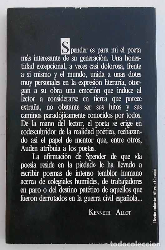 Libros de segunda mano: Poemas - S. Spender - Visor (Versi&oacute;n de Jorge Ferrer Vidal) 1981 ESCASO - Foto 2