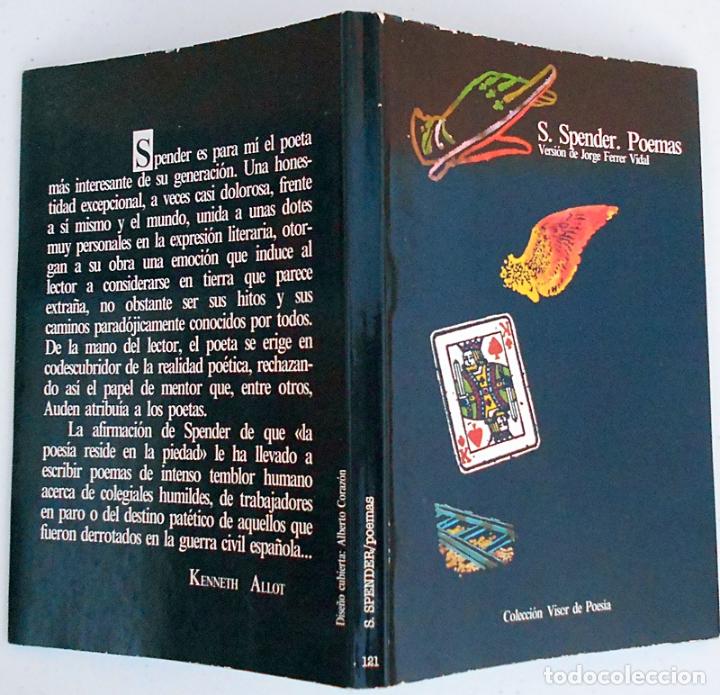 Libros de segunda mano: Poemas - S. Spender - Visor (Versi&oacute;n de Jorge Ferrer Vidal) 1981 ESCASO - Foto 3