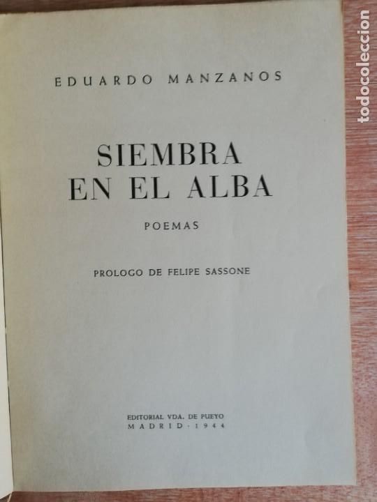 Libros de segunda mano: Siembra en el Alba. Eduardo Manzanos - Foto 2
