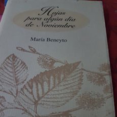 Libros de segunda mano: HOJAS PARA ALGÚN DÍA DE NOVIEMBRE, DE MARÍA BENEYTO.. Lote 190615362