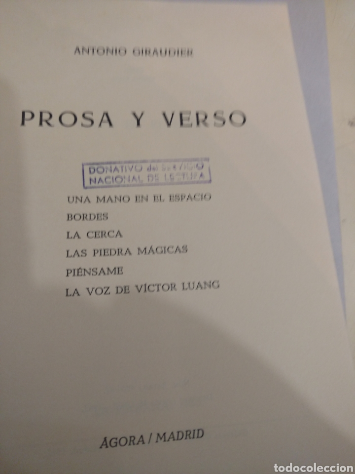 Libros de segunda mano: PROSA Y VERSO de Antonio Giraudier - Foto 2