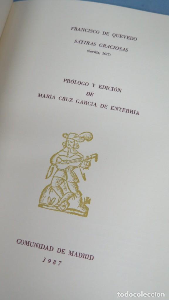 Libros de segunda mano: SATIRAS GRACIOSAS. QUEVEDO. 1987. FACSIMIL - Foto 3