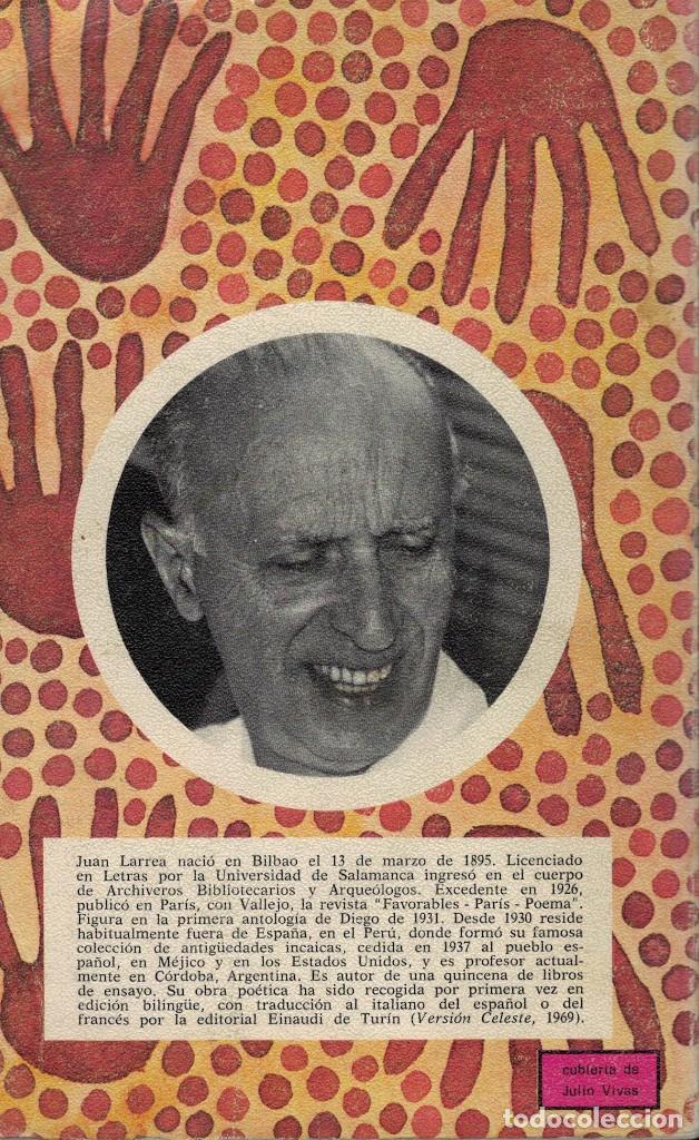 Libros de segunda mano: Juan Larrea, Versi&oacute;n celeste / Barral 1970 - Foto 2