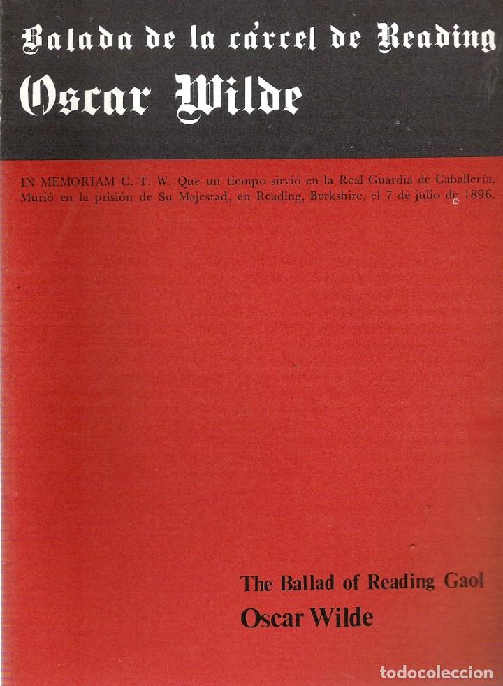 Libros de segunda mano: Oscar Wilde . Balada de la C&aacute;rcel de Reading . La Banda de Moebius - Foto 1