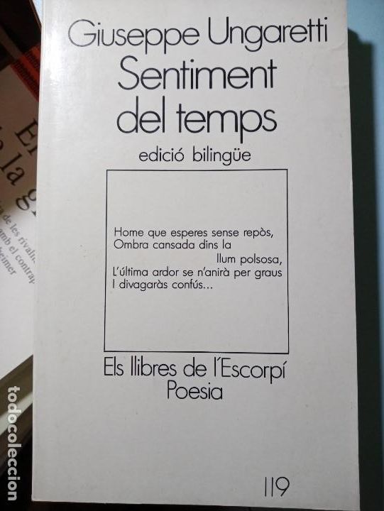 Libros de segunda mano: GIUSEPPE UNGARETTI SENTIMENT DEL TEMPS EDICI&Oacute; BILING&Uuml;E - Foto 1