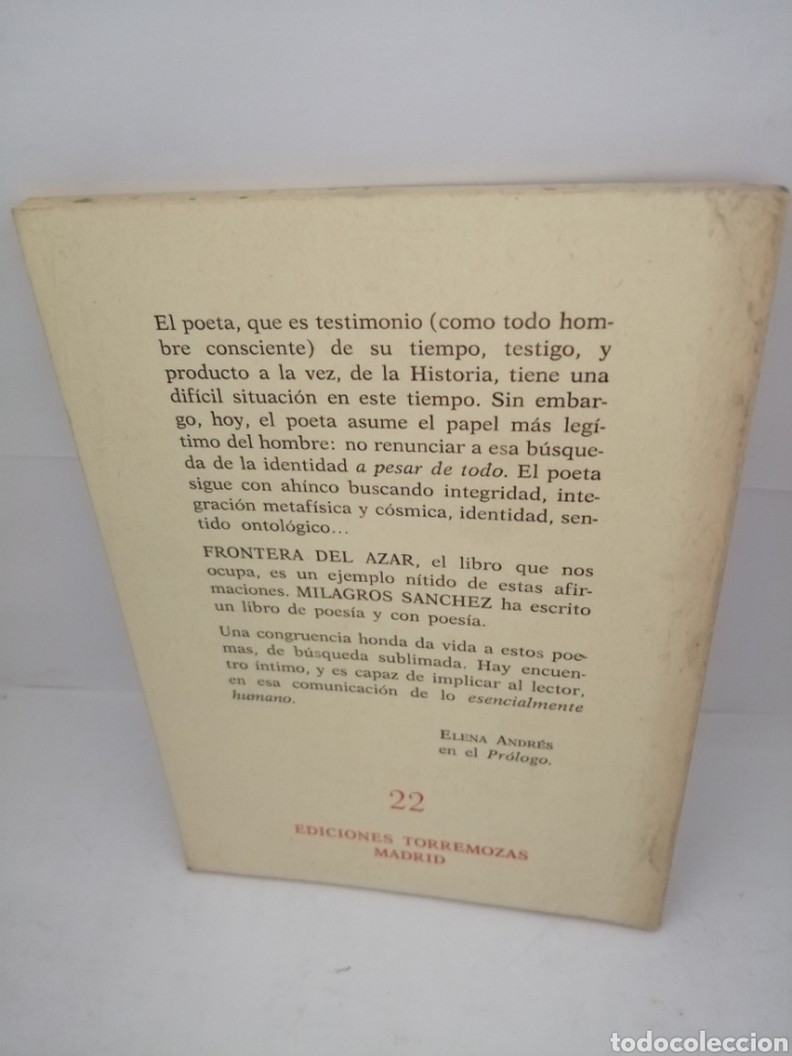 Libros de segunda mano: Frontera del azar DE Milagros S&aacute;nchez - Foto 2