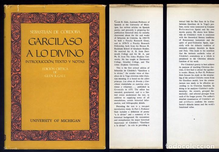 Second hand books: C&Oacute;RDOBA, Sebasti&aacute;n de. Garcilaso a lo divino. [Granada, 1575]. 1971.