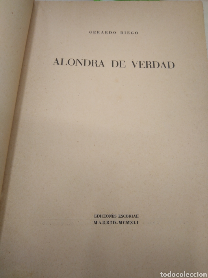 Libros de segunda mano: DIEGO GERARDO. ALONDRA DE VERDAD - Foto 2