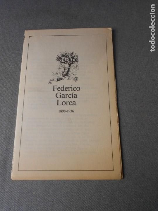 Libros de segunda mano: DESPLEGABLE GARCIA LORCA - Foto 1