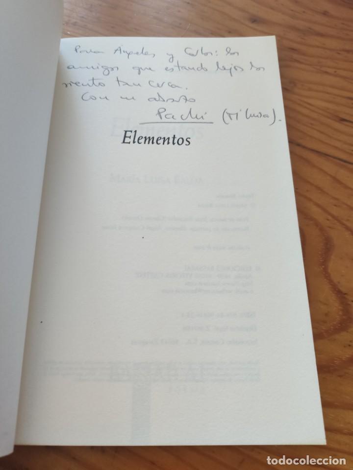 Libros de segunda mano: Elementos. Mar&iacute;a Luisa Balda. Basarai ediciones. Dedicatoria aut&oacute;grafa? - Foto 2