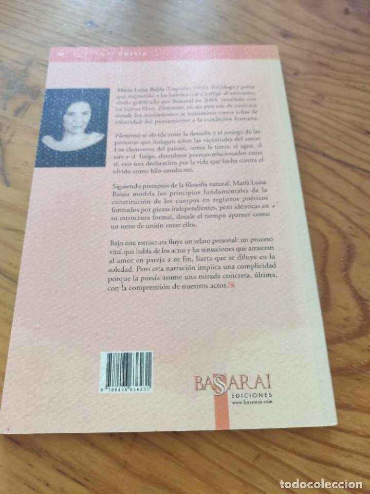 Libros de segunda mano: Elementos. Mar&iacute;a Luisa Balda. Basarai ediciones. Dedicatoria aut&oacute;grafa? - Foto 6