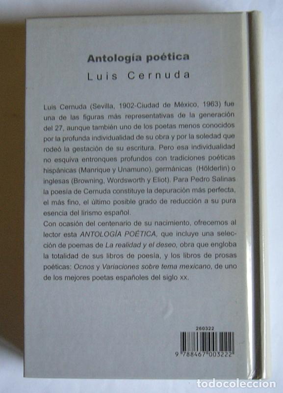Libros de segunda mano: ANTOLOGIA POETICA - LUIS CERNUDA - Foto 3