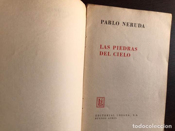 Libros de segunda mano: Las piedras del cielo. Neruda. Losada - Foto 2