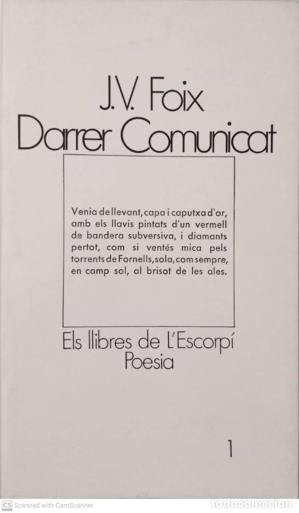 Libros de segunda mano: Darrer comunicat [J.V. Foix] - Foto 1