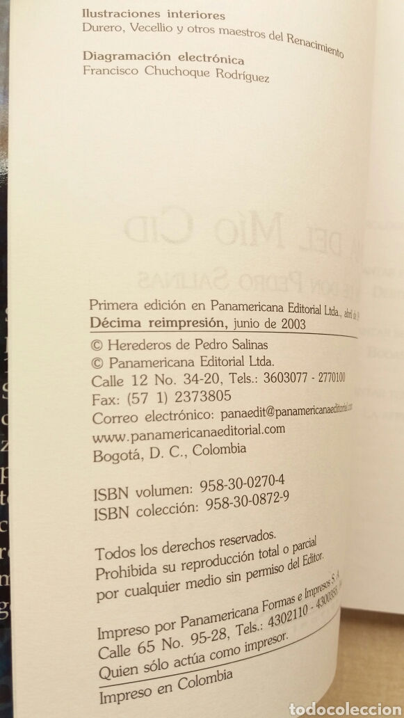 Libros de segunda mano: Poema del M&iacute;o Cid. Versi&oacute;n de Pedro Salinas. Panamericana, 2003. - Foto 5