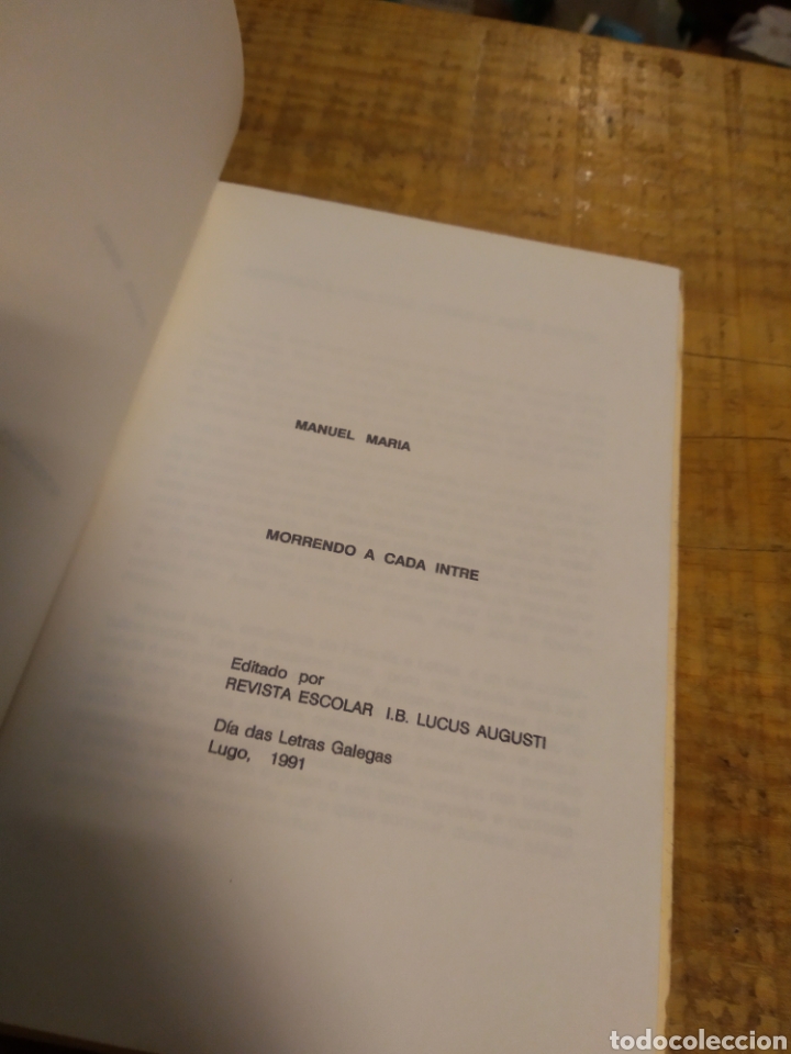 Libros de segunda mano: MORRENDO A CADA INTRE. MANUEL MARIA #5295 - Foto 4