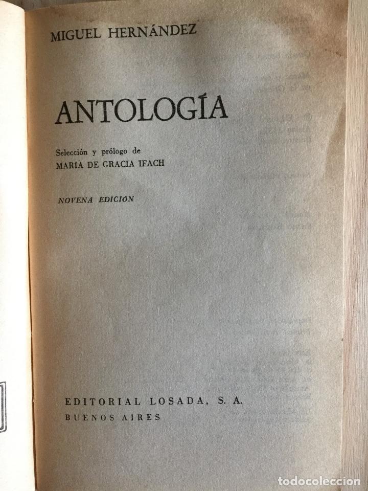 Libros de segunda mano: Antolog&iacute;a - Miguel Hern&aacute;ndez - Foto 2