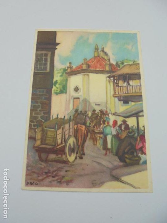 Second hand books: BILLETE POSTAL ILUSTRADO. SERIE G. PORTUGAL. VISEU. LARGO PINTOR GATA