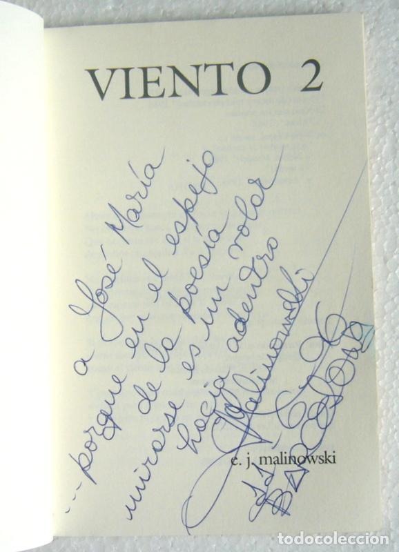 Libros de segunda mano: VIENTO 2 - E. J. MALINOWSKI - CON FIRMA DEL AUTOR - Foto 2