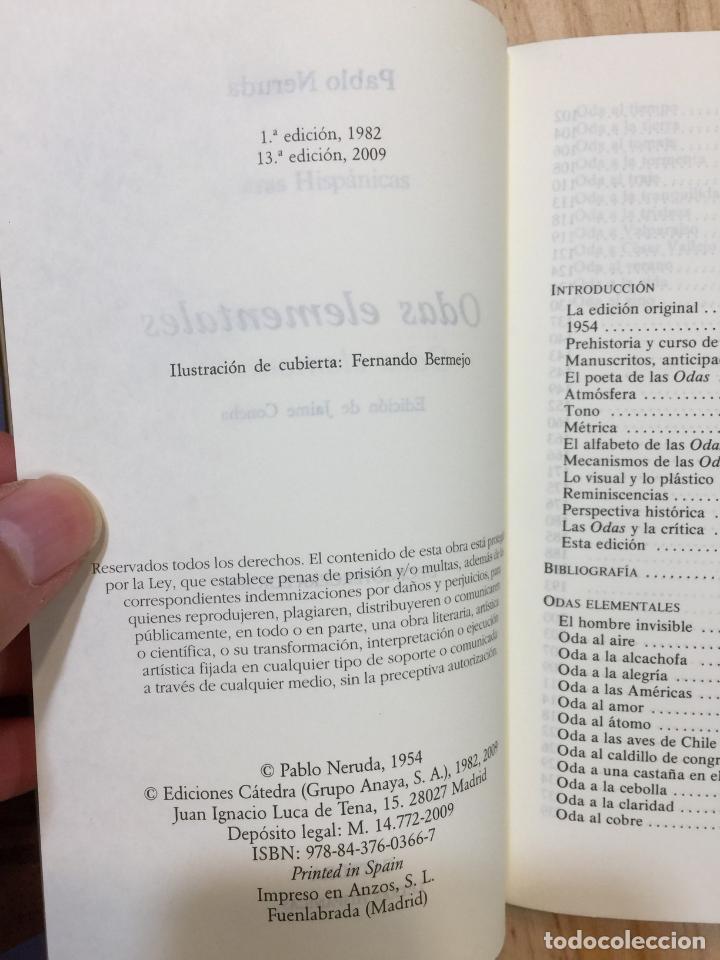 Libros de segunda mano: Odas elementales - Pablo Neruda - Foto 2