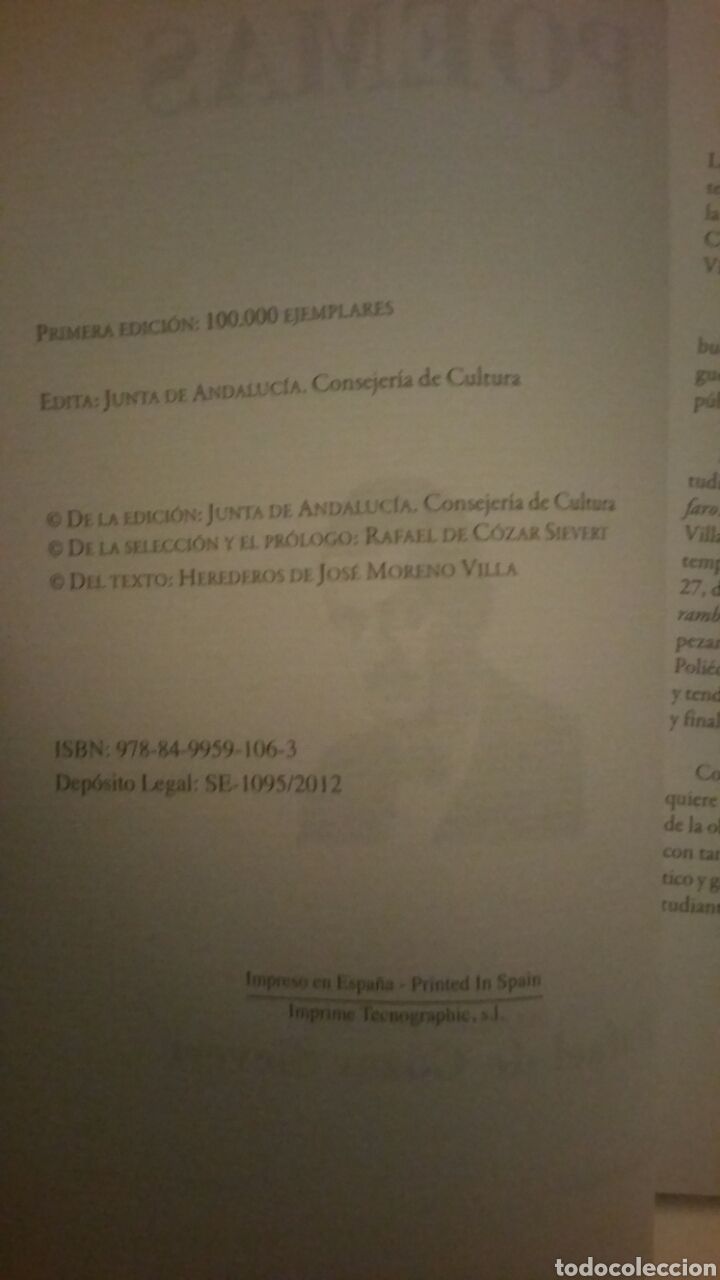 Libros de segunda mano: Poemas. Jos&eacute; Moreno Villa - Foto 5