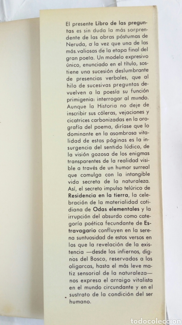 Libros de segunda mano: Libro de las preguntas. Pablo Neruda. - Foto 3