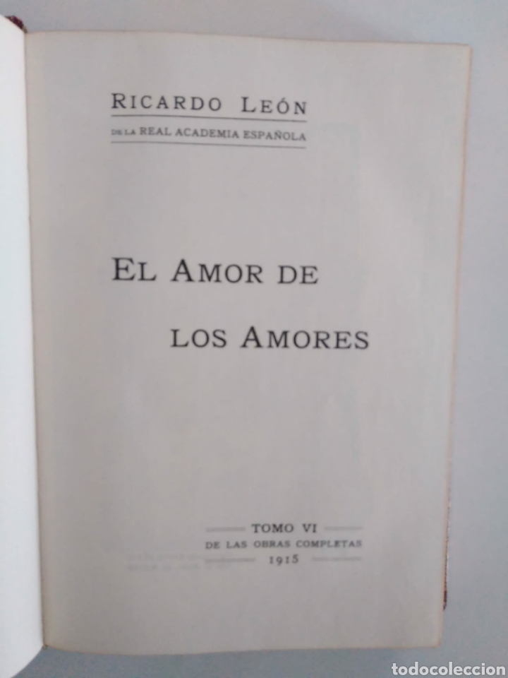 Libros de segunda mano: El amor de los amores / Ricardo Le&oacute;n. - Foto 2