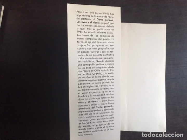 Libros de segunda mano: Las uvas y el viento. Pablo Neruda. Seix Barral - Foto 3