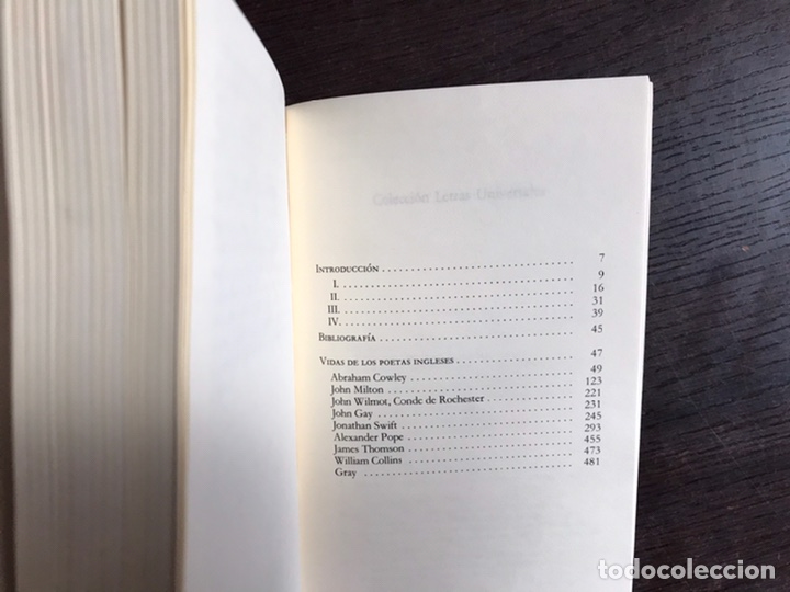 Libros de segunda mano: Vida de los poetas ingleses.Samuel Johnson - Foto 3