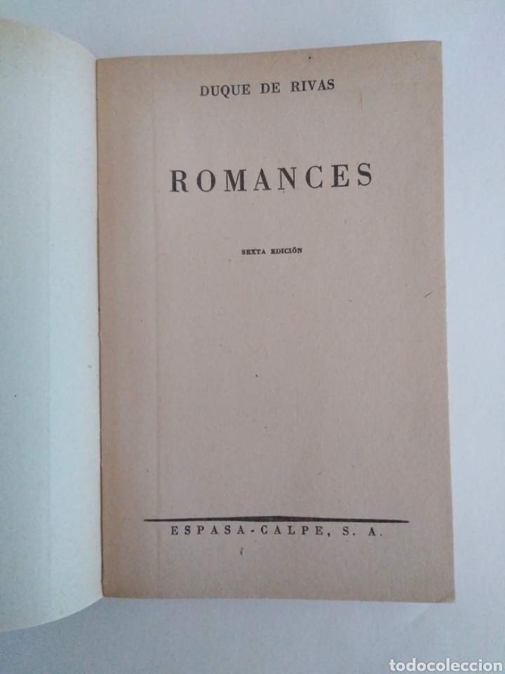 Libros de segunda mano: Romances / Duque de Rivas. Austral 46. - Foto 2