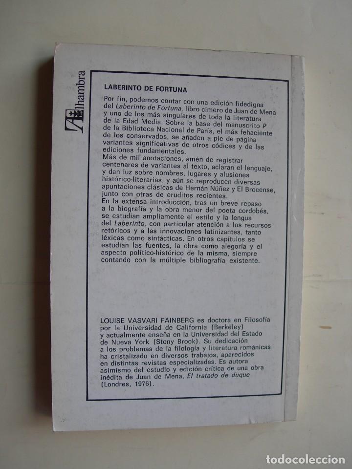 Libros de segunda mano: LABERINTO DE FORTUNA / JUAN DE MENA - Foto 2