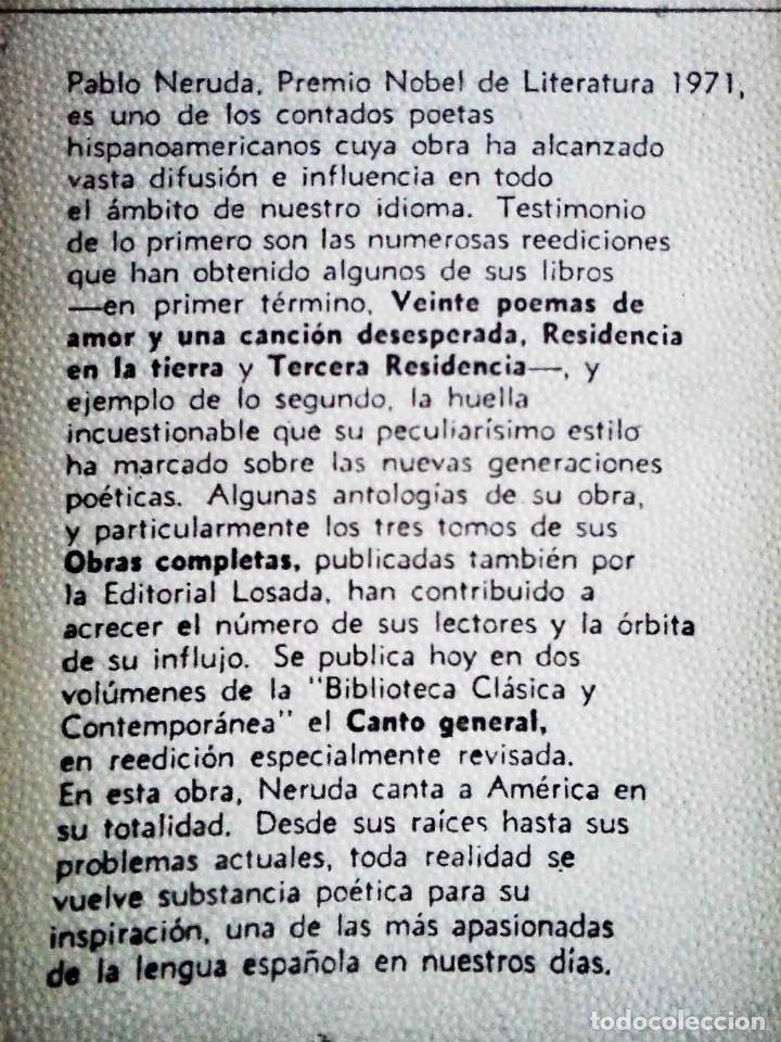Libros de segunda mano: Canto General II (Pablo Neruda) Losada 1975 - Foto 3