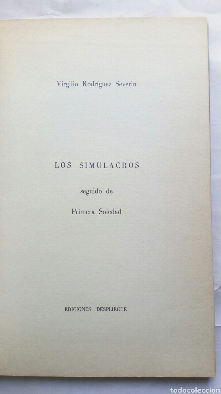 Libros de segunda mano: Los simulacros. Virgilio Rodr&iacute;guez Severin. - Foto 5
